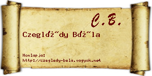 Czeglédy Béla névjegykártya